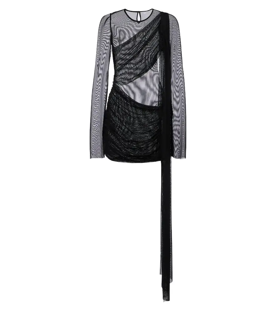 Marissa draped sheer minidress