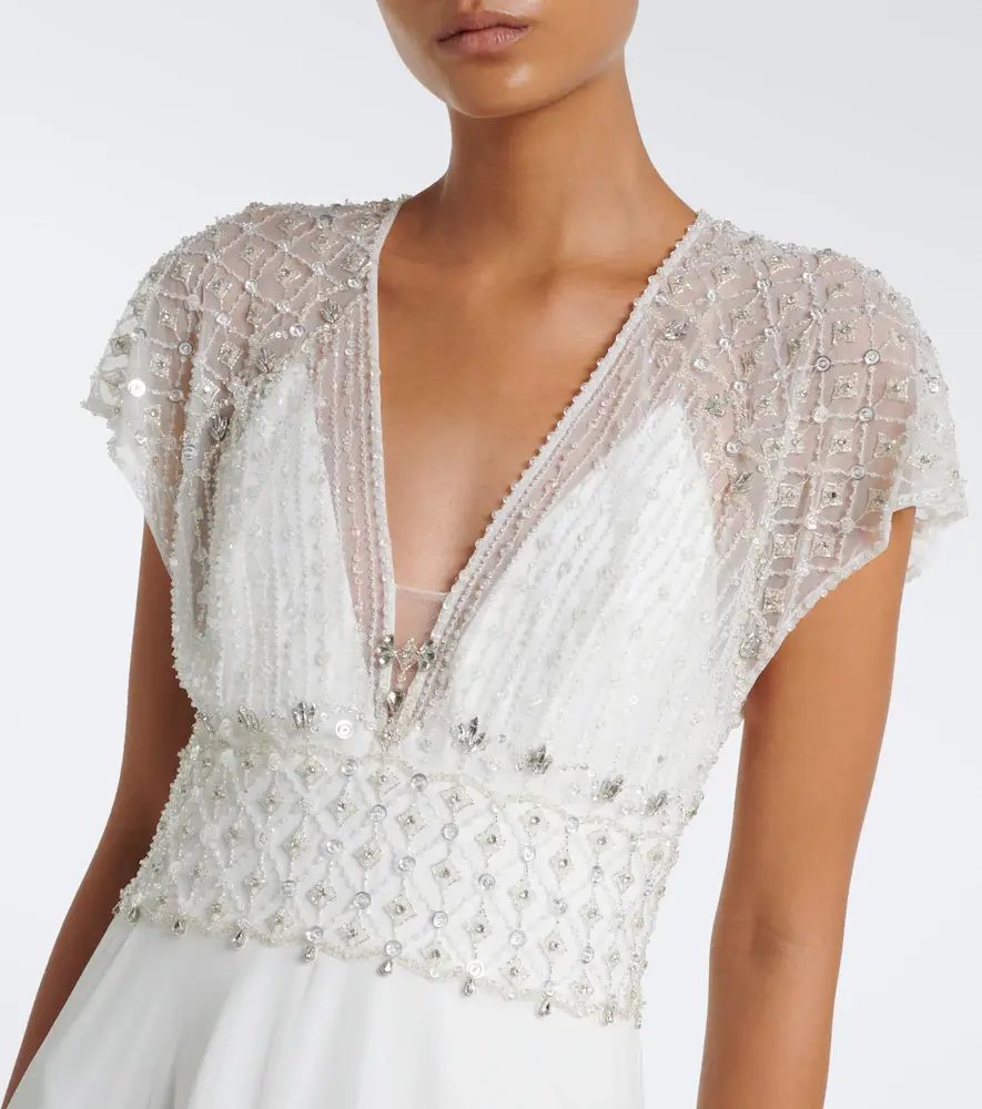 Jenny Packham Bridal Momento tulle and silk chiffon gown | Thumbnail 4 Jenny Packham Bridal Momento tulle and silk chiffon gown | Thumbnail 4