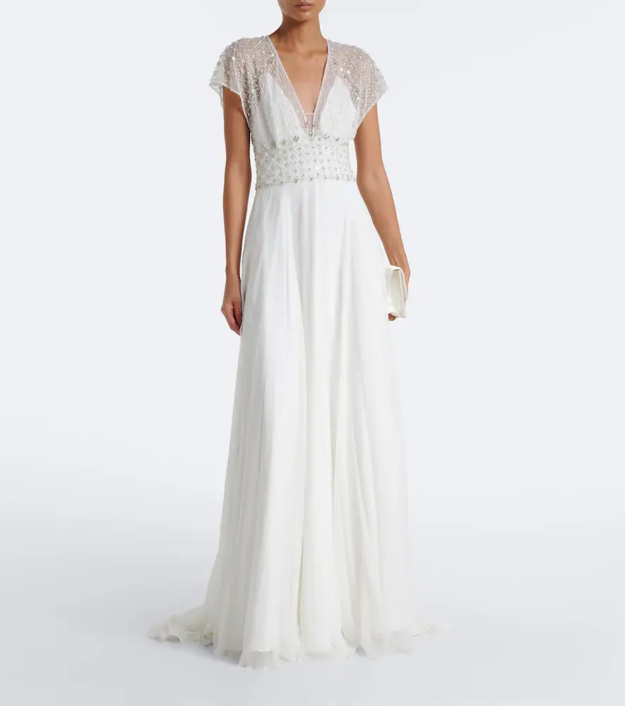 Jenny Packham Bridal Momento tulle and silk chiffon gown | Thumbnail 6 Jenny Packham Bridal Momento tulle and silk chiffon gown | Thumbnail 6
