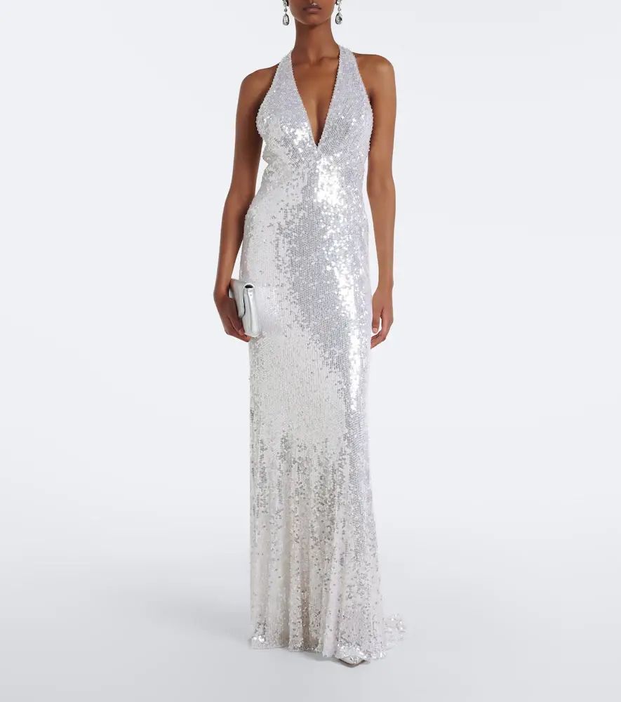Jenny Packham Mermaid sequined halterneck gown | Thumbnail 3 Jenny Packham Mermaid sequined halterneck gown | Thumbnail 3