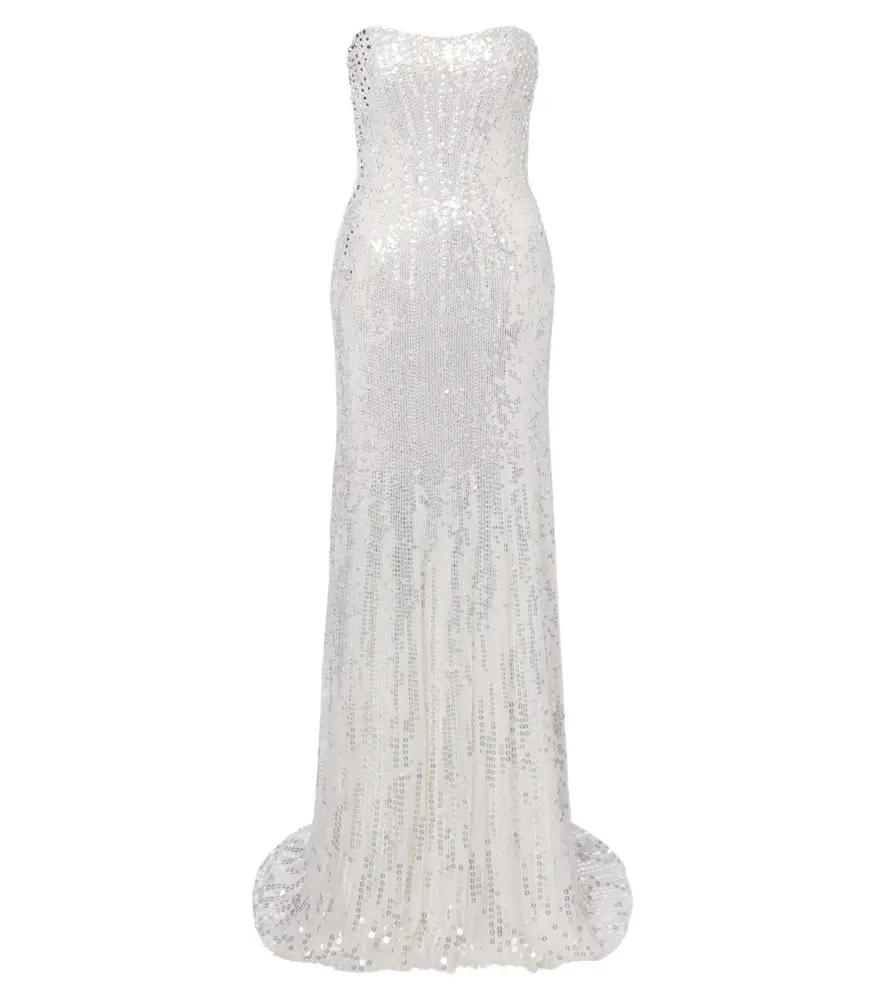 Floating Heart sequined strapless gown Floating Heart sequined strapless gown