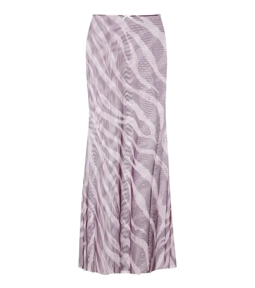 Solay printed sheer maxi skirt