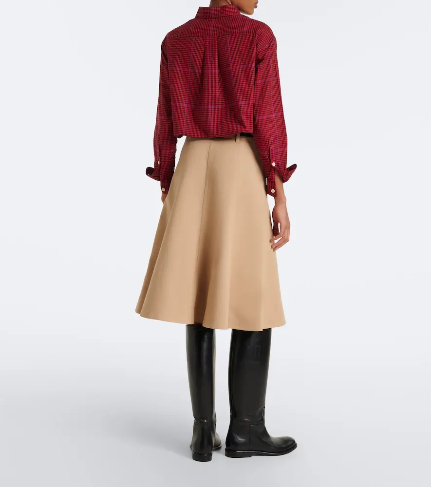 Polo Ralph Lauren Cotton and wool twill midi skirt | Thumbnail 3