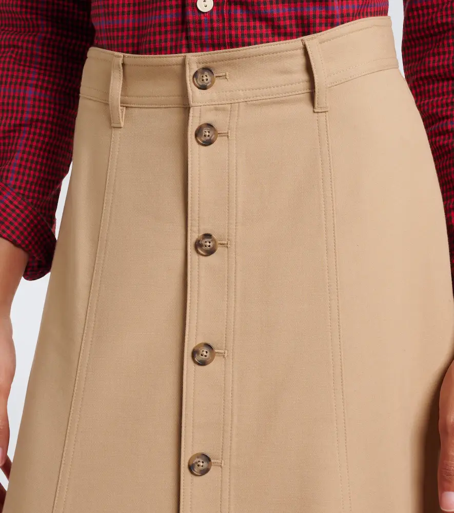 Polo Ralph Lauren Cotton and wool twill midi skirt | Thumbnail 4