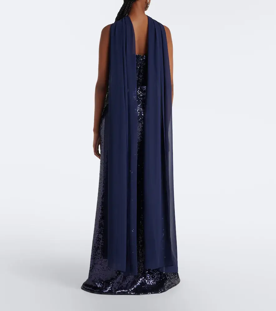 Costarellos Scarf-detail sequined bustier gown | Thumbnail 2 Costarellos Scarf-detail sequined bustier gown | Thumbnail 2