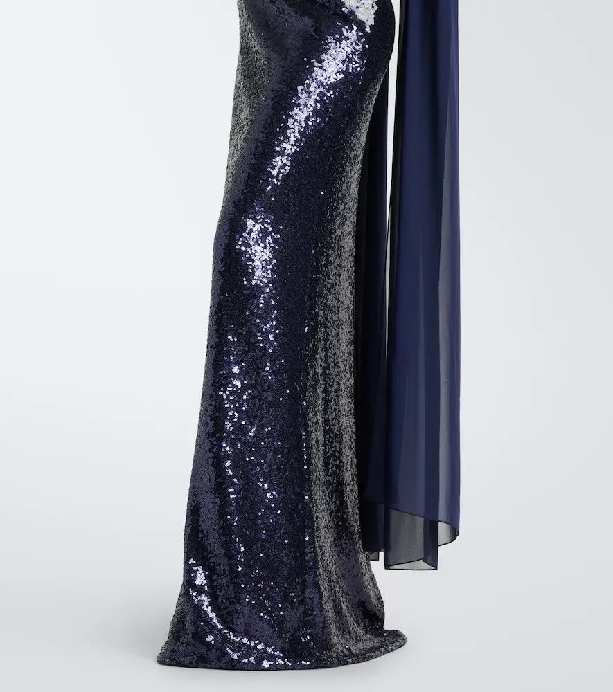 Costarellos Scarf-detail sequined bustier gown | Thumbnail 5 Costarellos Scarf-detail sequined bustier gown | Thumbnail 5