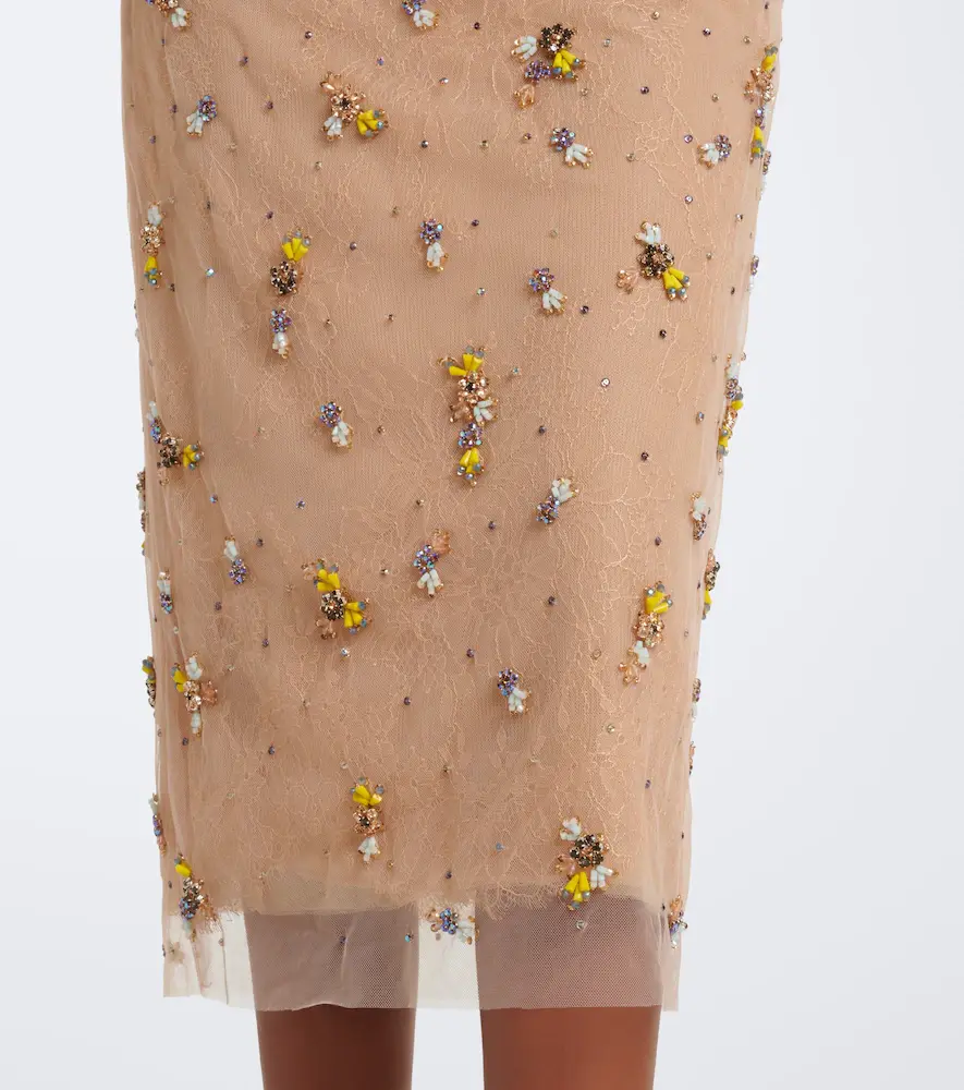 Costarellos Embellished lace-trimmed cocktail dress | Thumbnail 4 Costarellos Embellished lace-trimmed cocktail dress | Thumbnail 4