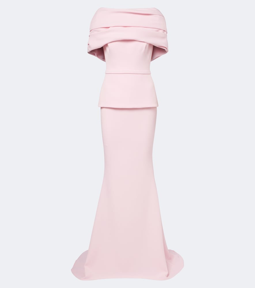Loura peplum crêpe gown Loura peplum crêpe gown