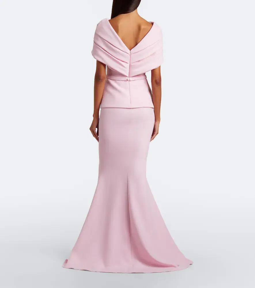 Safiyaa Loura peplum crêpe gown | Thumbnail 2 Safiyaa Loura peplum crêpe gown | Thumbnail 2