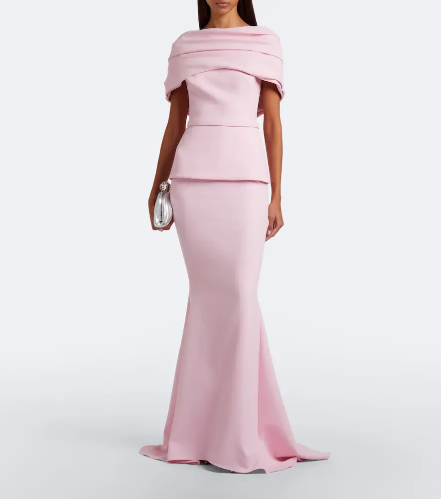Safiyaa Loura peplum crêpe gown | Thumbnail 6 Safiyaa Loura peplum crêpe gown | Thumbnail 6