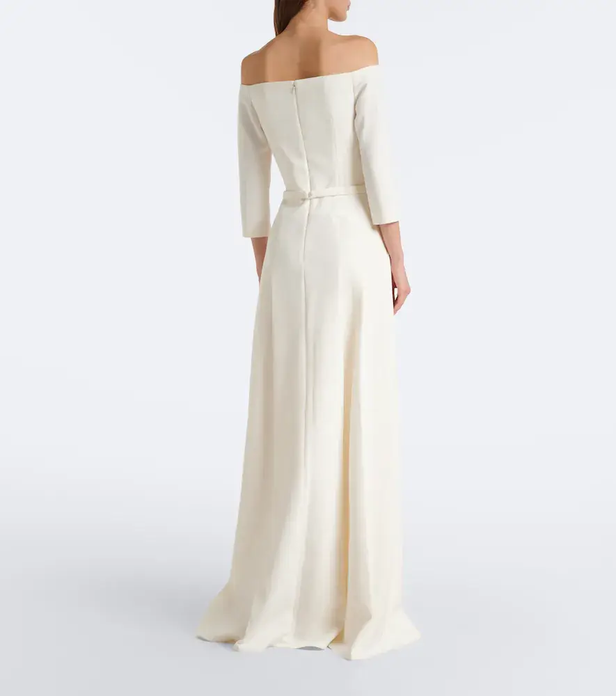 Safiyaa Bridal Amadora off-shoulder crêpe gown | Thumbnail 2 Safiyaa Bridal Amadora off-shoulder crêpe gown | Thumbnail 2