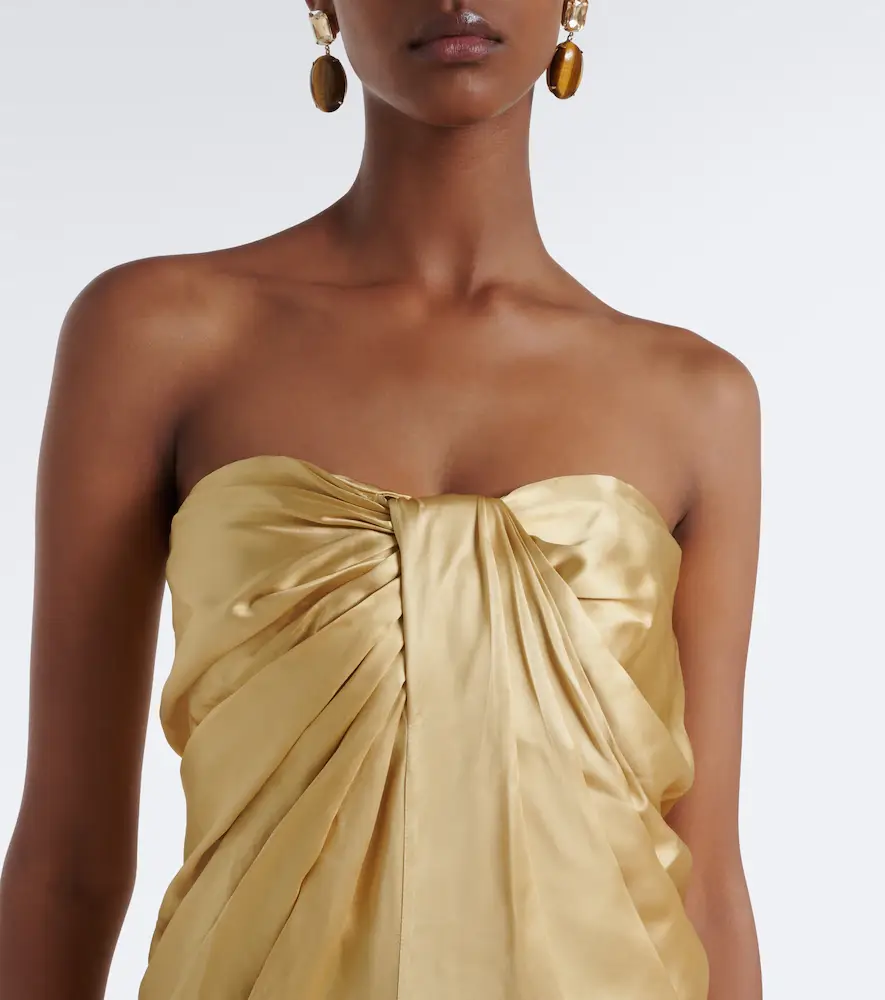 Tove Zenaida gathered satin bustier gown | Thumbnail 3