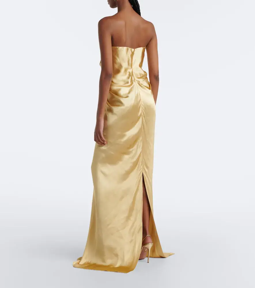 Tove Zenaida gathered satin bustier gown | Thumbnail 4