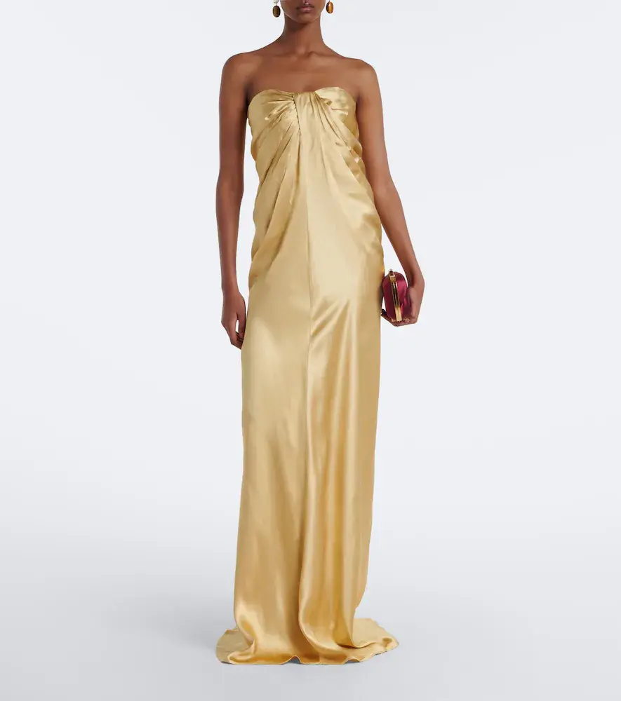 Tove Zenaida gathered satin bustier gown | Thumbnail 5