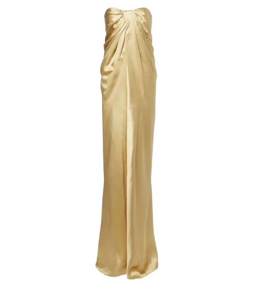 Zenaida gathered satin bustier gown