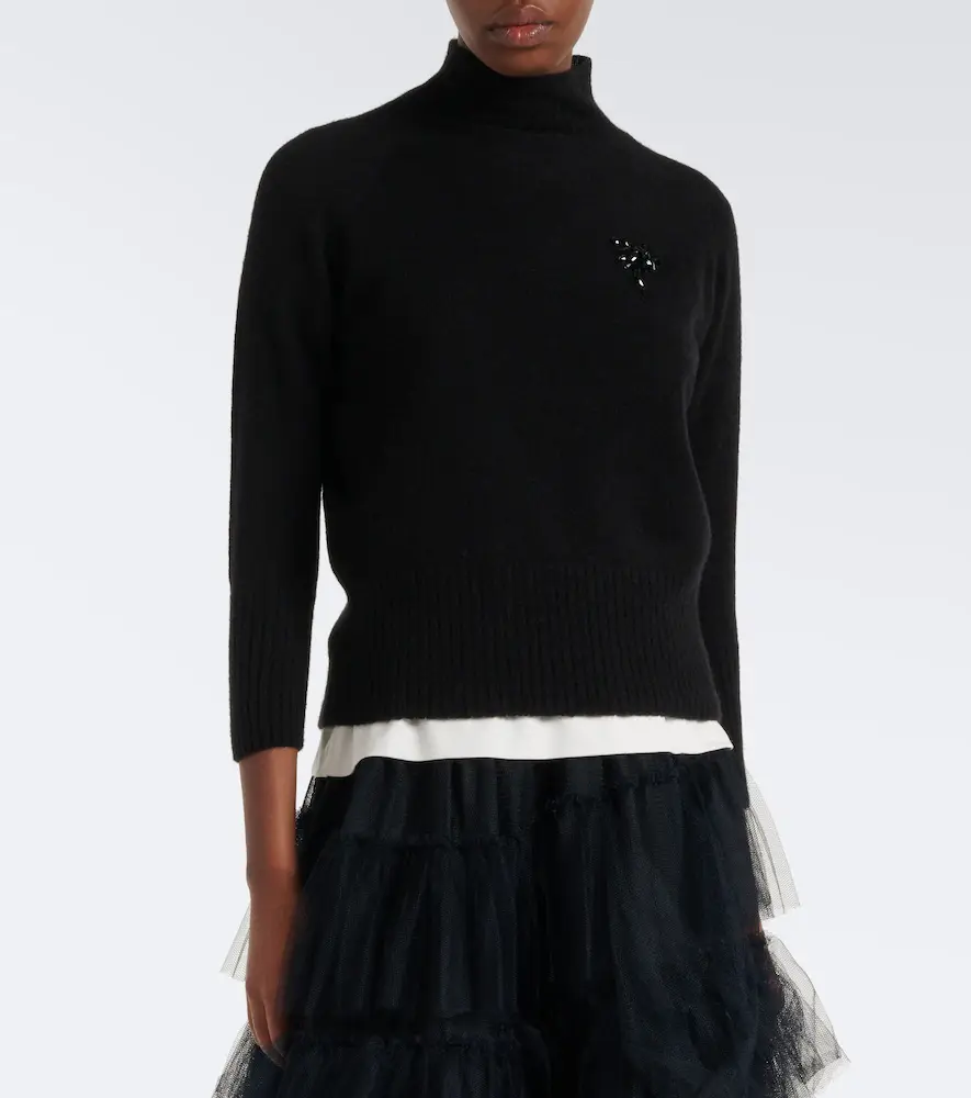 Simone Rocha Embellished cashmere turtleneck sweater | Thumbnail 2