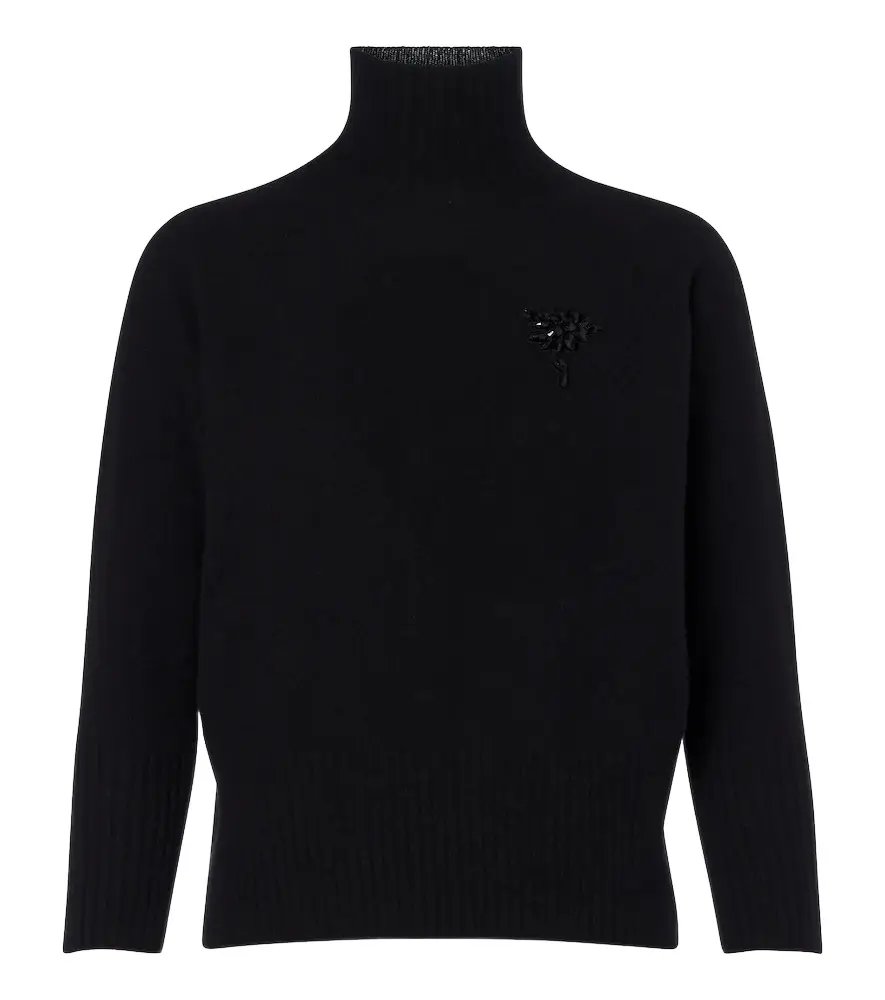 Simone Rocha Embellished cashmere turtleneck sweater