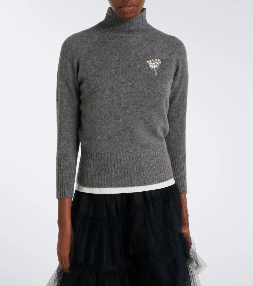 Simone Rocha Embellished cashmere turtleneck sweater | Thumbnail 3 Simone Rocha Embellished cashmere turtleneck sweater | Thumbnail 3