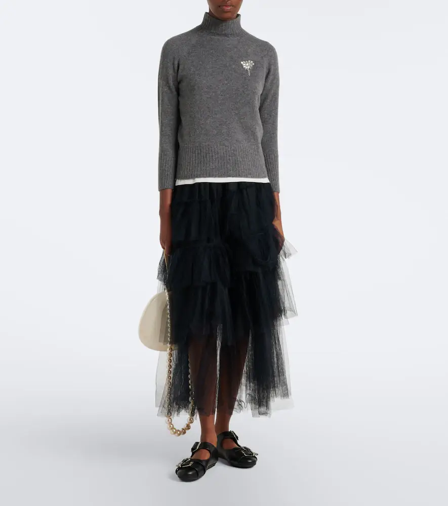 Simone Rocha Embellished cashmere turtleneck sweater | Thumbnail 4 Simone Rocha Embellished cashmere turtleneck sweater | Thumbnail 4