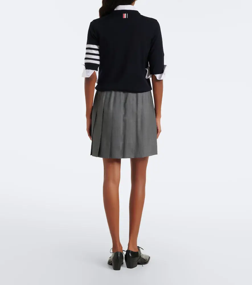 Thom Browne Pleated wool miniskirt | Thumbnail 4 Thom Browne Pleated wool miniskirt | Thumbnail 4