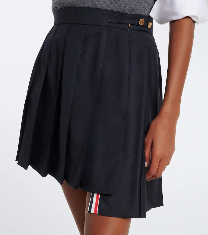 Thom Browne Pleated wool miniskirt | Thumbnail 2