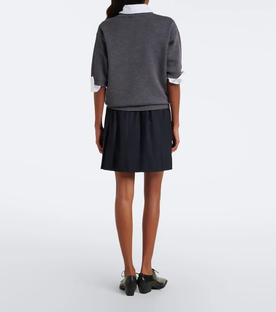 Thom Browne Pleated wool miniskirt | Thumbnail 5