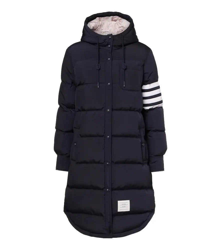 Thom Browne 4-Bar hooded down coat