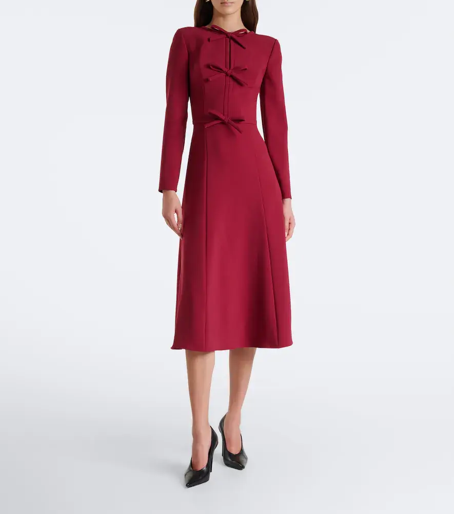 Carolina Herrera Bow-detail crêpe midi dress | Thumbnail 2 Carolina Herrera Bow-detail crêpe midi dress | Thumbnail 2