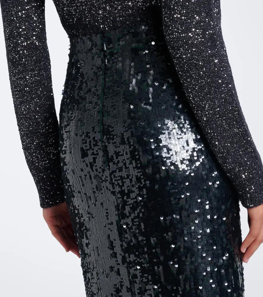 Erdem Floral-appliqué sequined midi skirt | Thumbnail 4 Erdem Floral-appliqué sequined midi skirt | Thumbnail 4