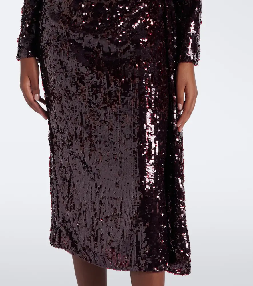 Erdem Floral-appliqué gathered sequined midi dress | Thumbnail 2 Erdem Floral-appliqué gathered sequined midi dress | Thumbnail 2