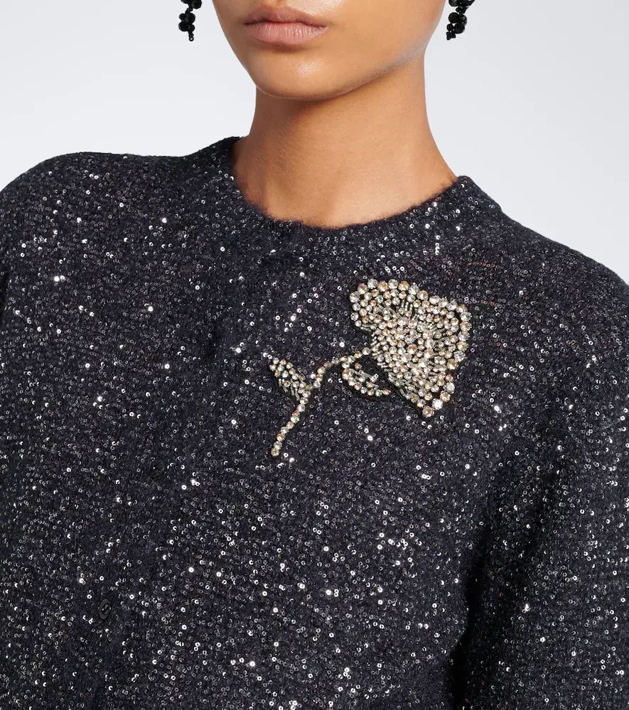 Erdem Cropped embellished alpaca-blend cardigan | Thumbnail 6 Erdem Cropped embellished alpaca-blend cardigan | Thumbnail 6