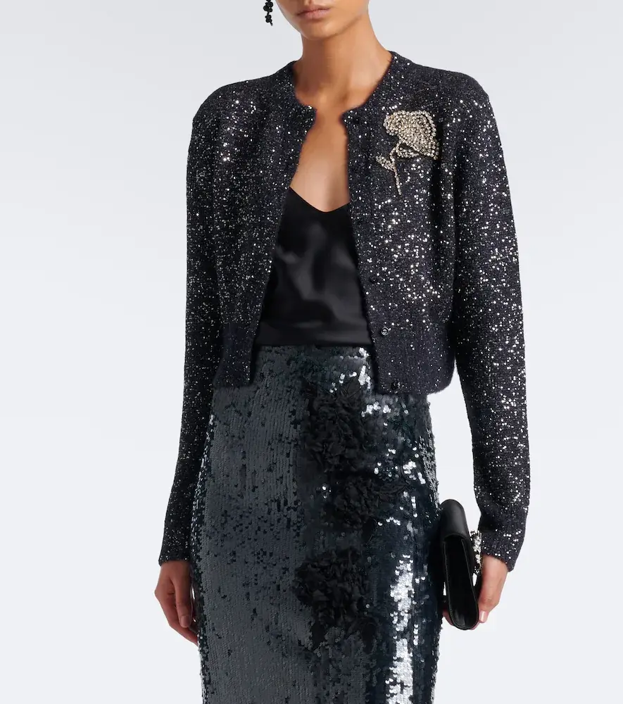 Erdem Cropped embellished alpaca-blend cardigan | Thumbnail 7 Erdem Cropped embellished alpaca-blend cardigan | Thumbnail 7