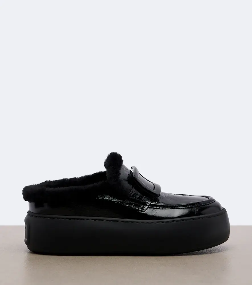 Roger Vivier Shearling-lined leather platform mules | Thumbnail 3 Roger Vivier Shearling-lined leather platform mules | Thumbnail 3
