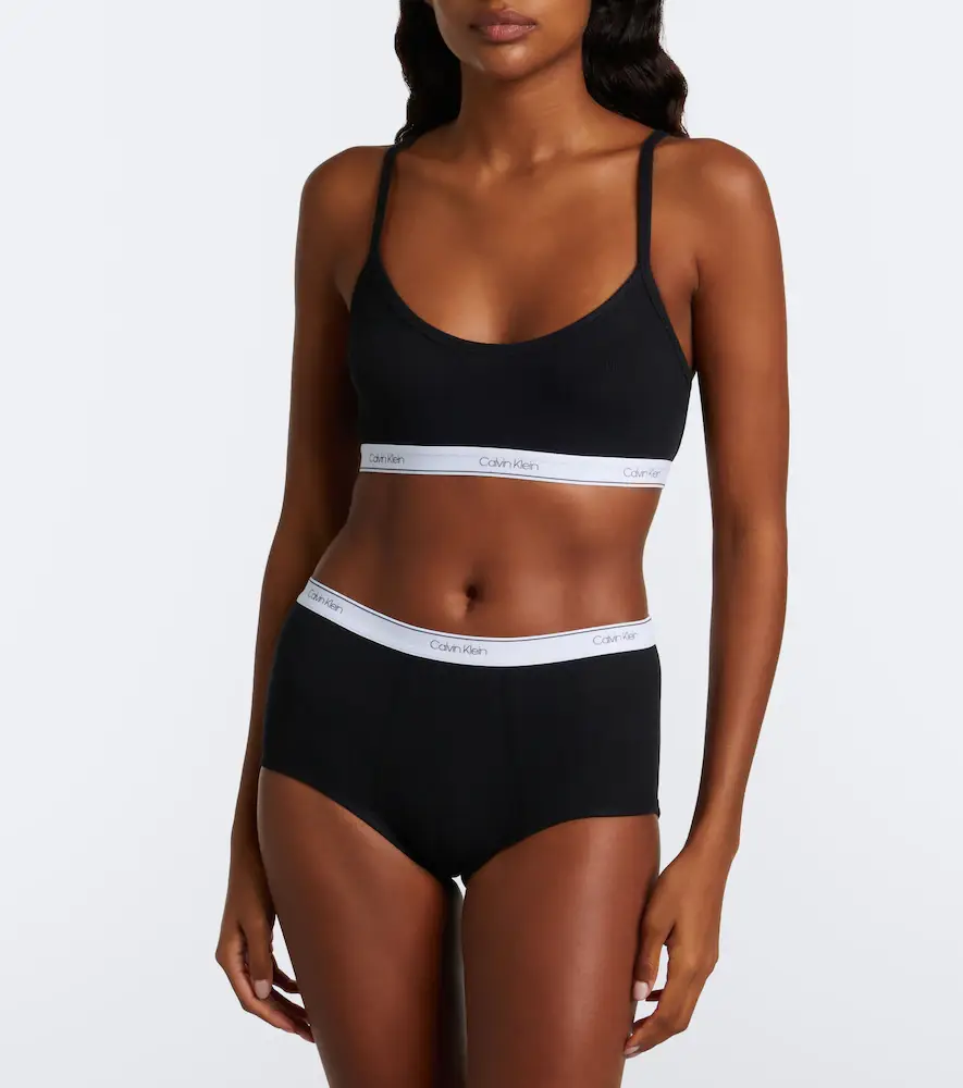 Calvin Klein Collection Sienna ribbed-knit cotton-blend bralette | Thumbnail 2 Calvin Klein Collection Sienna ribbed-knit cotton-blend bralette | Thumbnail 2