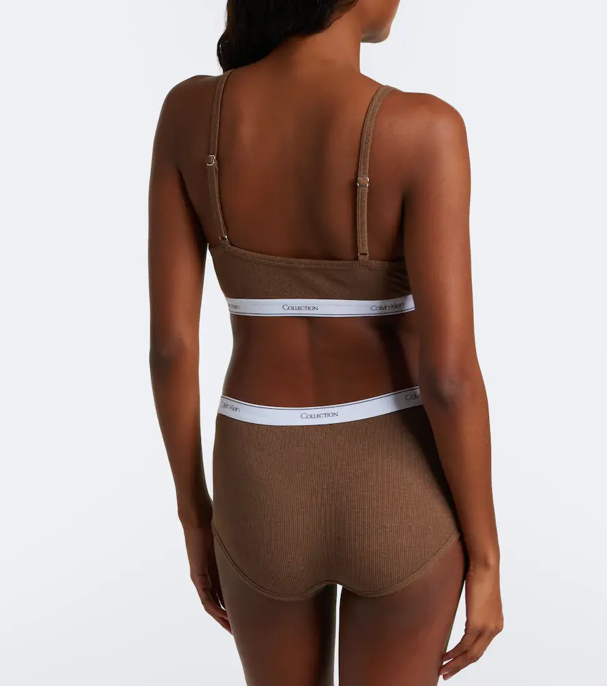 Calvin Klein Collection Sienna ribbed-knit cotton-blend bralette | Thumbnail 2 Calvin Klein Collection Sienna ribbed-knit cotton-blend bralette | Thumbnail 2