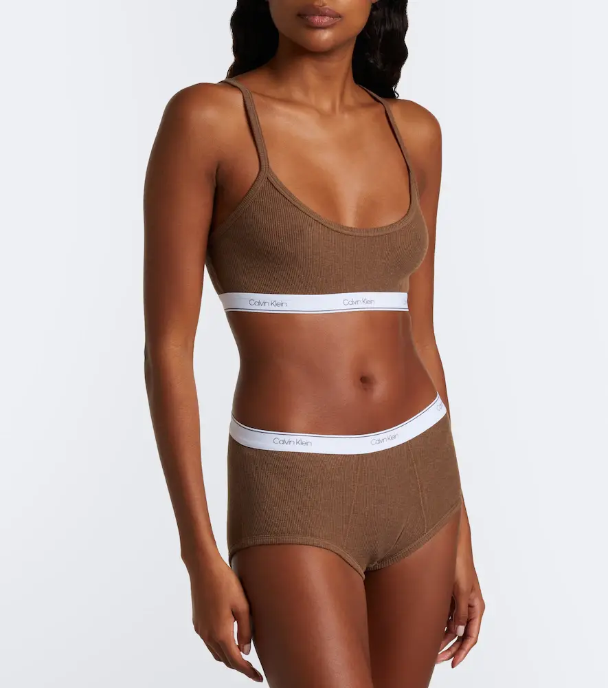 Calvin Klein Collection Sienna ribbed-knit cotton-blend bralette | Thumbnail 3 Calvin Klein Collection Sienna ribbed-knit cotton-blend bralette | Thumbnail 3