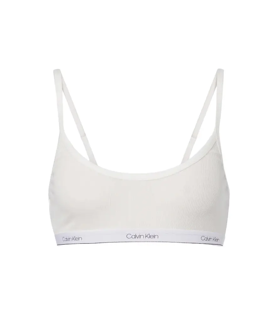 Calvin Klein Collection Sienna ribbed-knit cotton-blend bralette