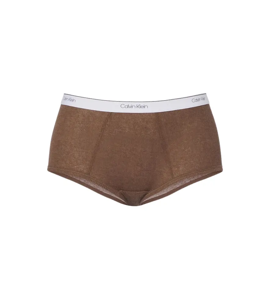 Calvin Klein Collection Thaïs ribbed-knit cotton-blend briefs