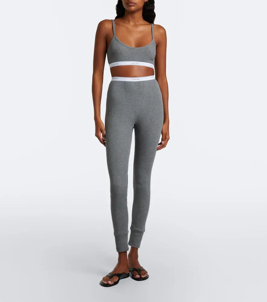 Calvin Klein Collection Rosalie ribbed-knit cotton-blend leggings | Thumbnail 4 Calvin Klein Collection Rosalie ribbed-knit cotton-blend leggings | Thumbnail 4