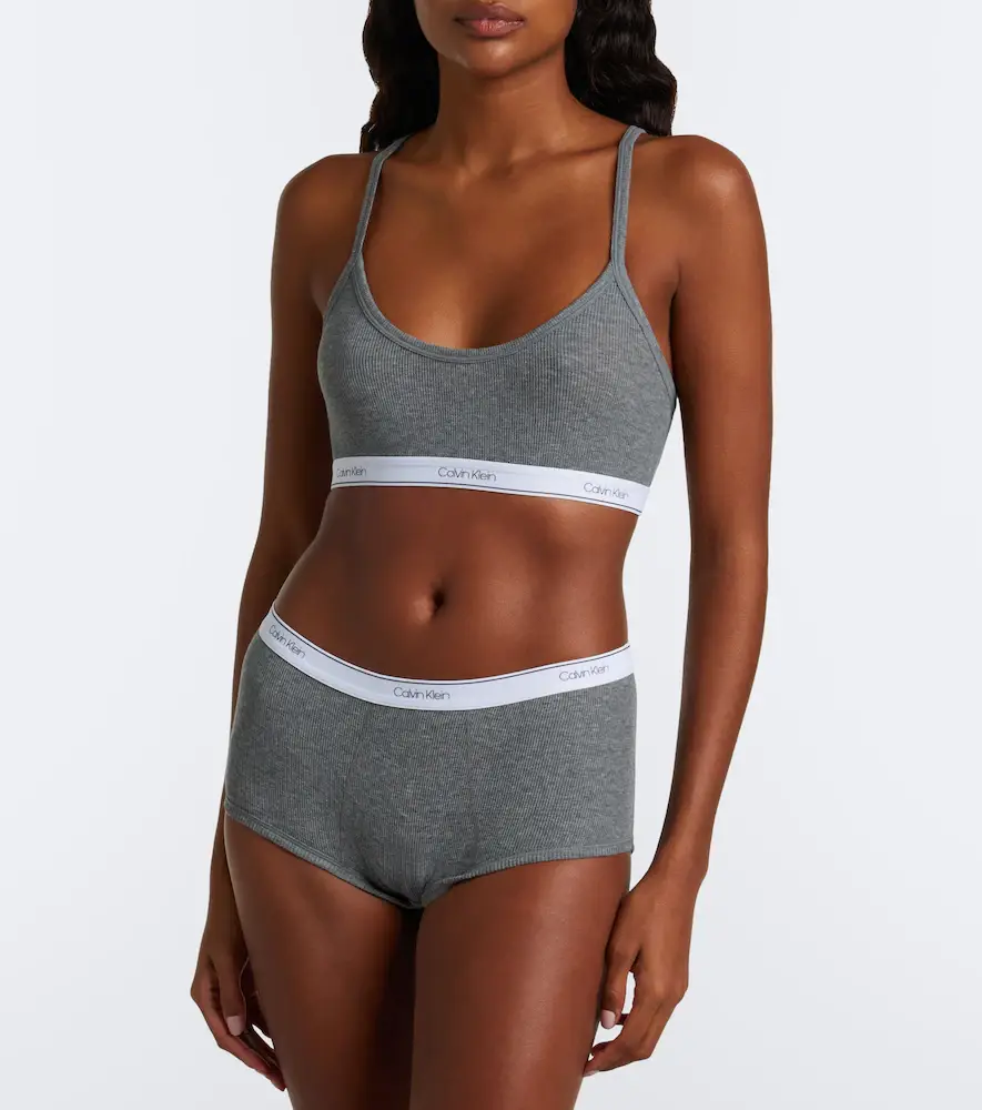 Calvin Klein Collection Sienna ribbed-knit cotton-blend bralette | Thumbnail 3 Calvin Klein Collection Sienna ribbed-knit cotton-blend bralette | Thumbnail 3