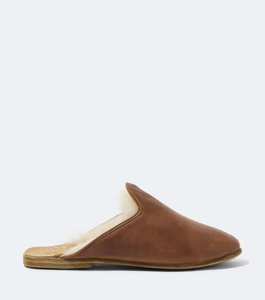 Sabah Shearling-lined leather mules | Thumbnail 6