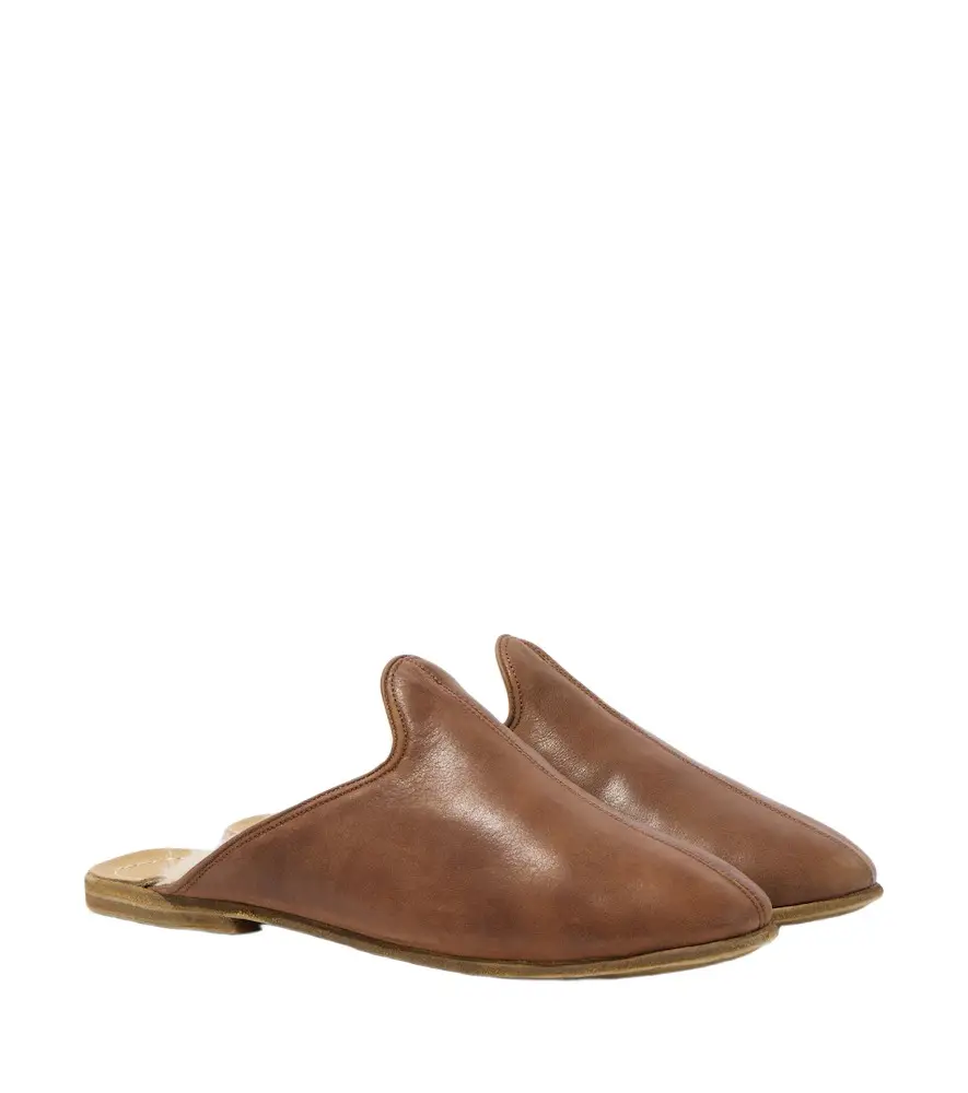 Sabah Shearling-lined leather mules