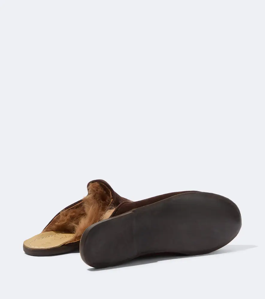Sabah Shearling-lined suede mules | Thumbnail 4