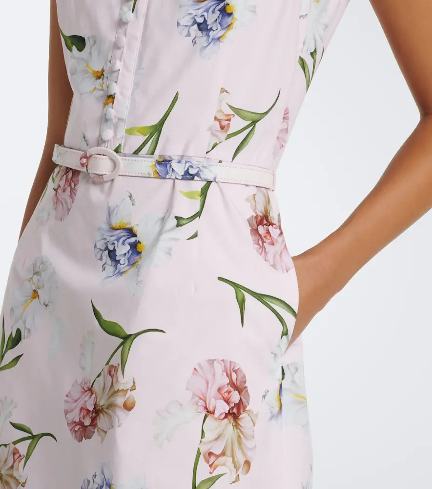Oscar de la Renta Floral cotton-blend poplin midi dress | Thumbnail 3 Oscar de la Renta Floral cotton-blend poplin midi dress | Thumbnail 3