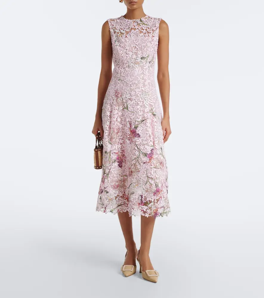 Oscar de la Renta Floral guipure lace cocktail dress | Thumbnail 3 Oscar de la Renta Floral guipure lace cocktail dress | Thumbnail 3