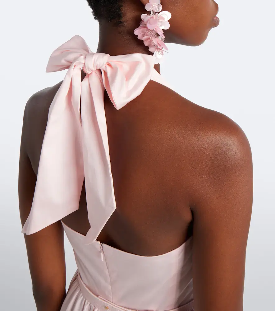 Oscar de la Renta Pleated cotton poplin sateen midi dress | Thumbnail 3 Oscar de la Renta Pleated cotton poplin sateen midi dress | Thumbnail 3