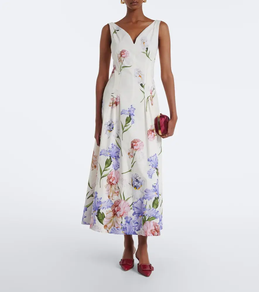 Oscar de la Renta Floral cotton poplin cocktail dress | Thumbnail 4 Oscar de la Renta Floral cotton poplin cocktail dress | Thumbnail 4