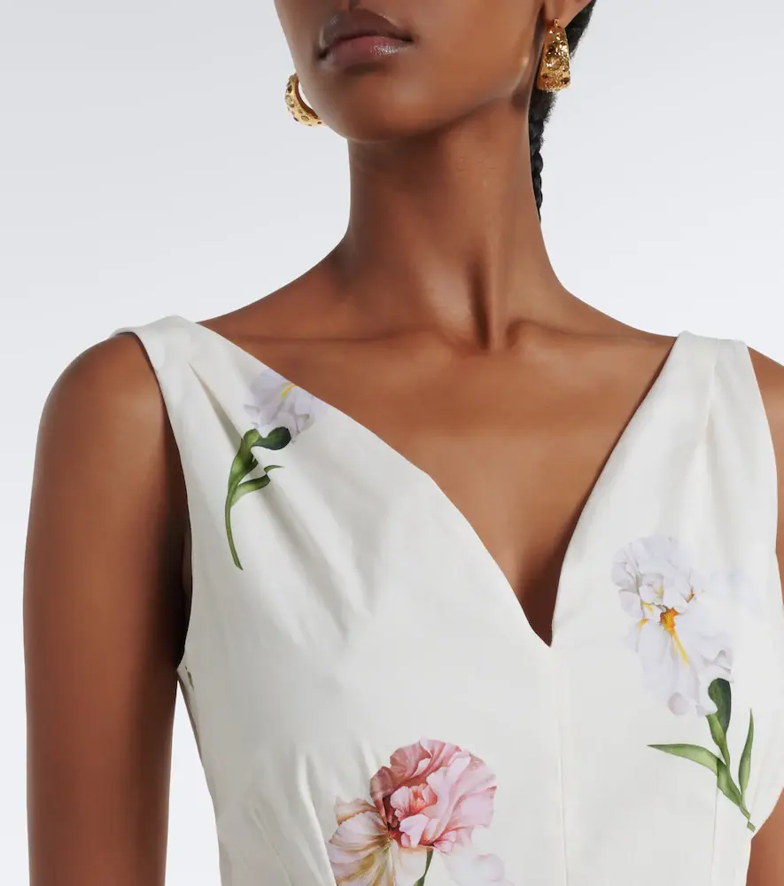 Oscar de la Renta Floral cotton poplin cocktail dress | Thumbnail 5 Oscar de la Renta Floral cotton poplin cocktail dress | Thumbnail 5