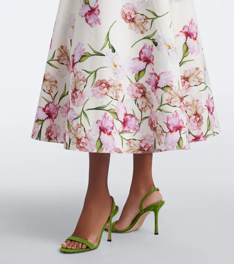 Oscar de la Renta Floral cotton-blend poplin midi skirt | Thumbnail 4 Oscar de la Renta Floral cotton-blend poplin midi skirt | Thumbnail 4