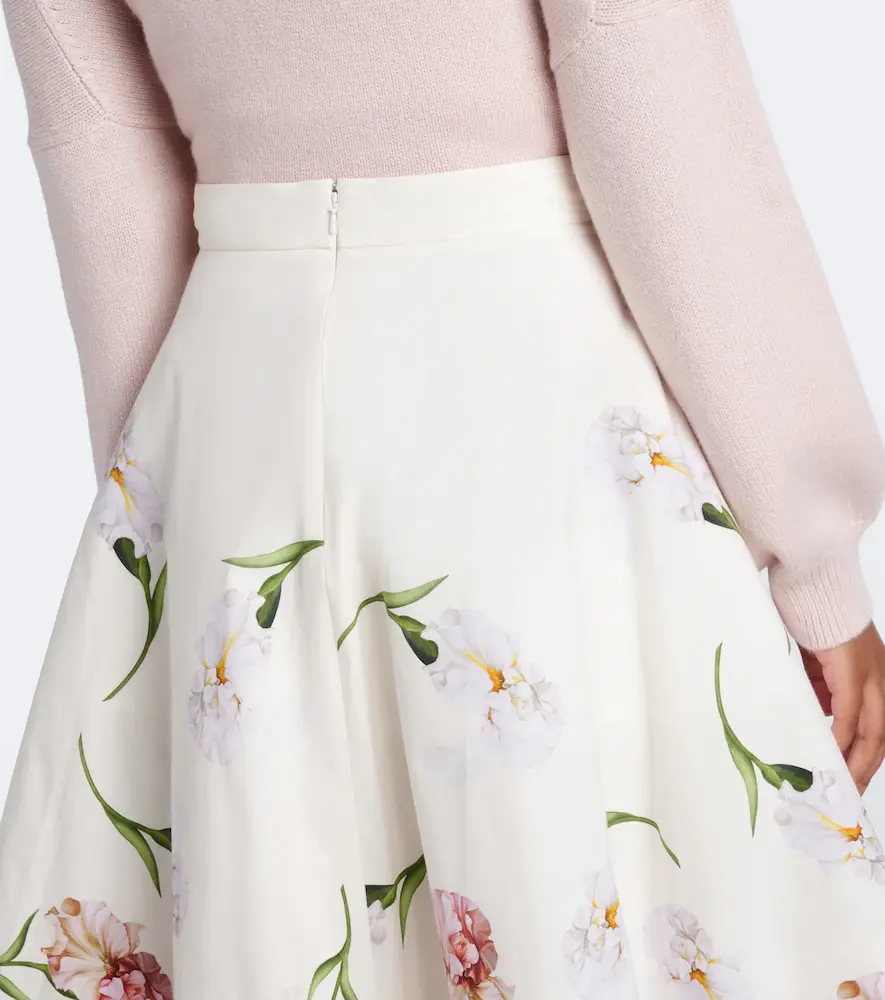 Oscar de la Renta Floral cotton-blend poplin midi skirt | Thumbnail 6 Oscar de la Renta Floral cotton-blend poplin midi skirt | Thumbnail 6